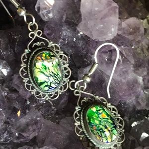 Antique Sterling Silver drop earrings.